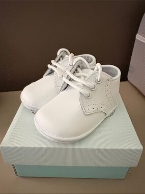 Angel White Baby Lace-Up Walker Shoes